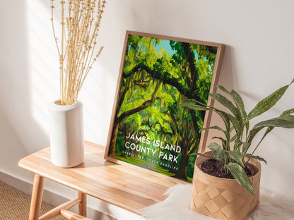 James Island County Park, Charleston, South Carolina Poster | Coastal Beach Decor Wall Art — styled in a modern interior