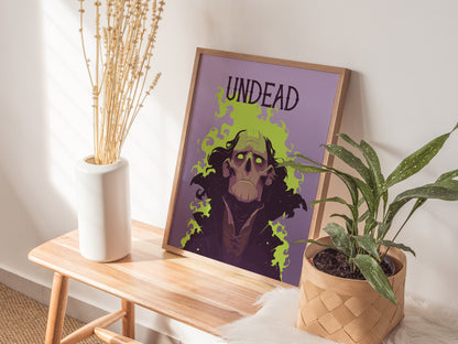 Undead Warlock Poster | D&D Fantasy Art | RPG Necromancer Game Room Print