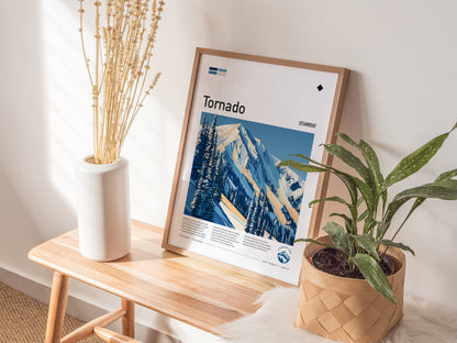 Tornado, Steamboat Poster | Steep Slopes & Fresh Powder Wall Art — styled in a modern interior