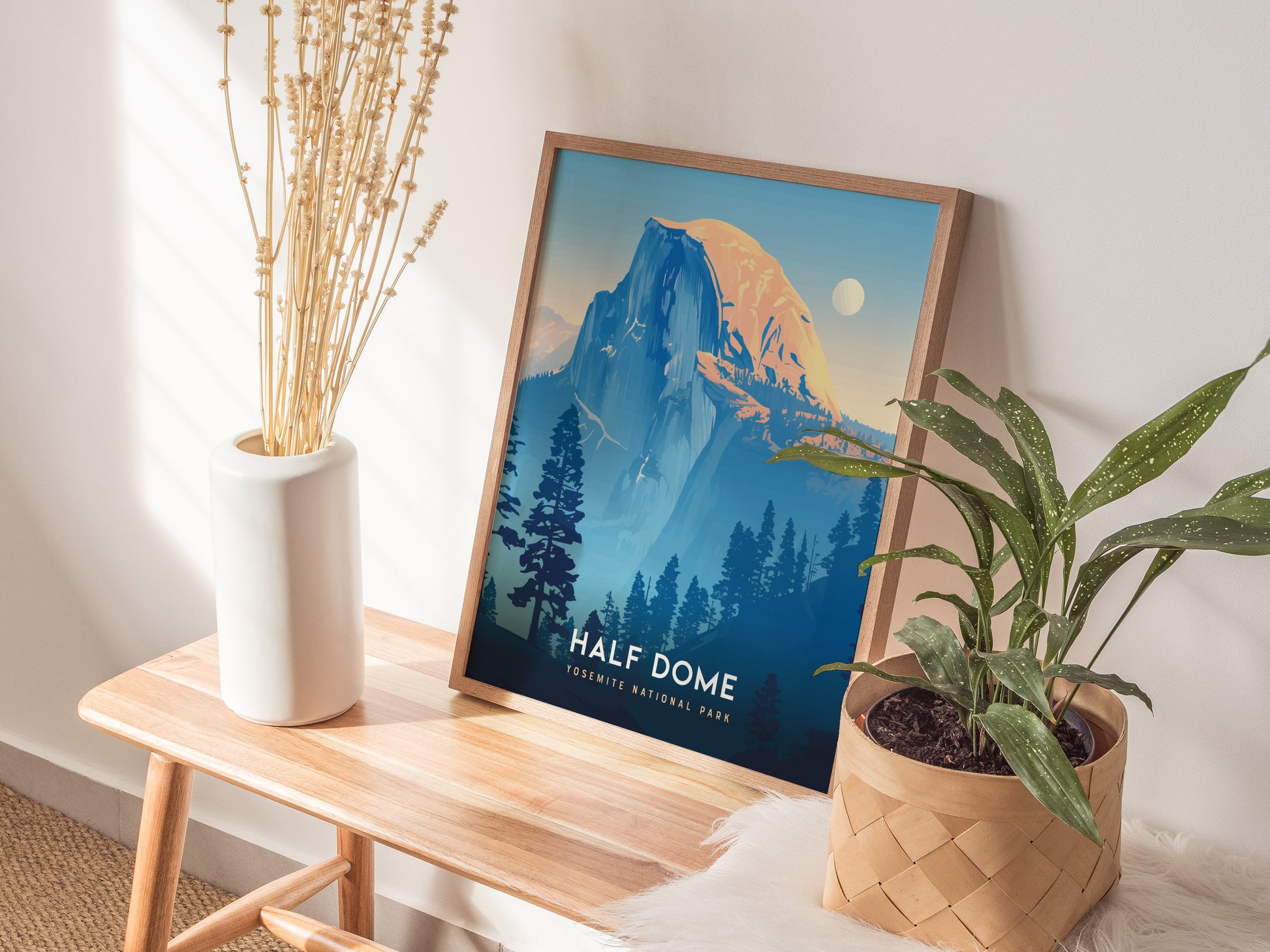 Half Dome Poster | Yosemite National Park Print | California Hiker Wall Art