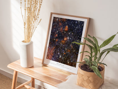 Sagittarius B2 Poster | NASA Star-forming Cloud · Milky Way Center Space Photography Wall Art — styled in a modern interior