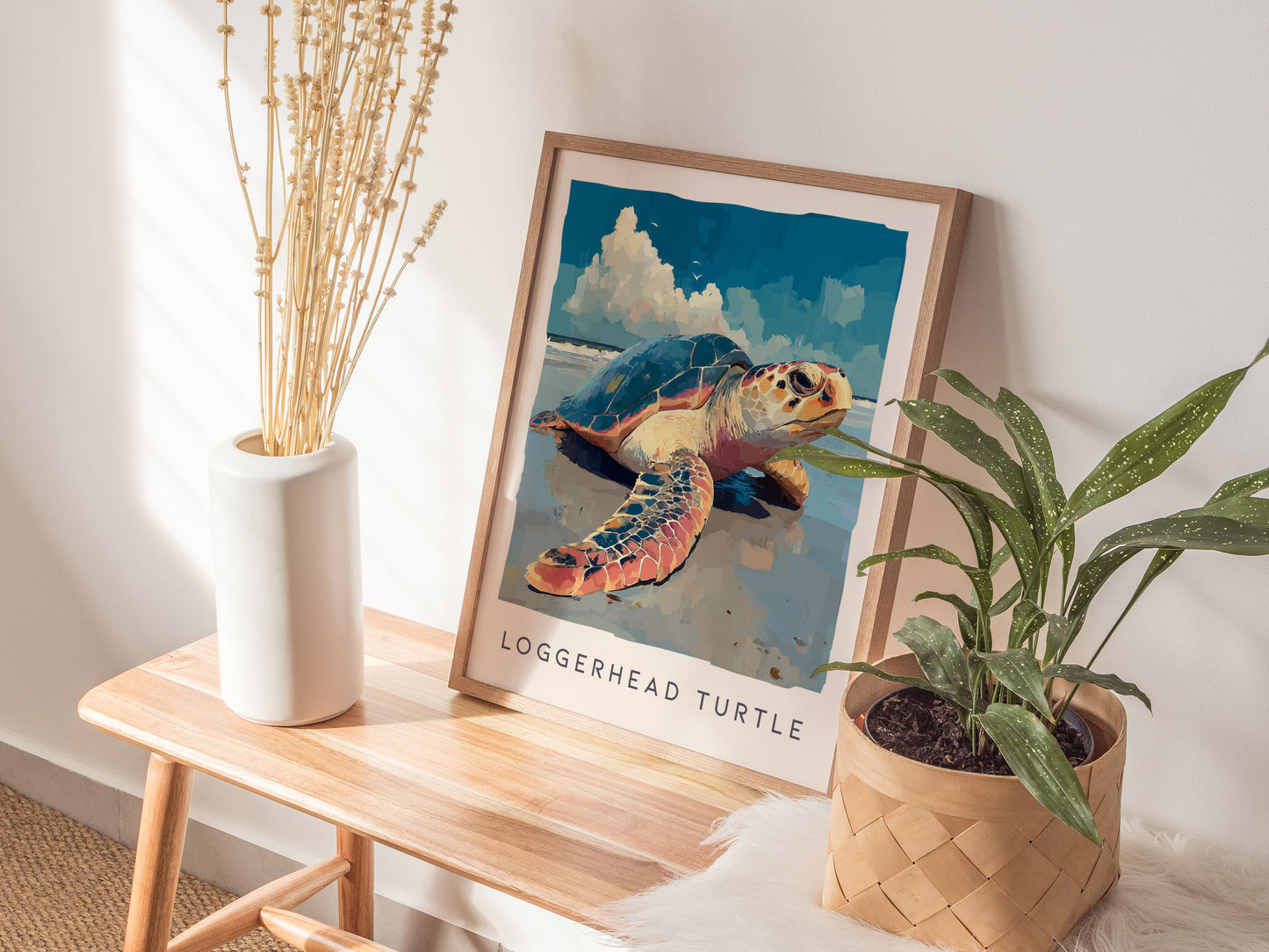 Loggerhead Sea Turtle Poster | Ocean Wildlife Coastal Wall Art