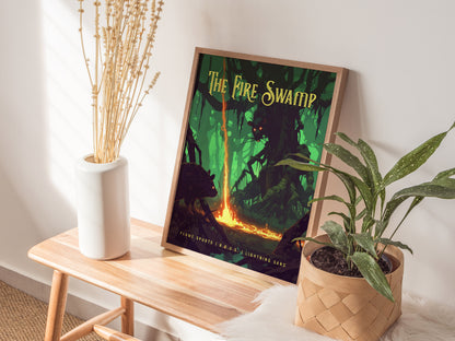 Fire Swamp Poster | Princess Bride 80s Film Nostalgia Wall Art | Framed or Unframed