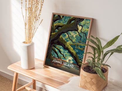 Johns Island Angel Oak Tree Poster | South Carolina Southern Wall Art