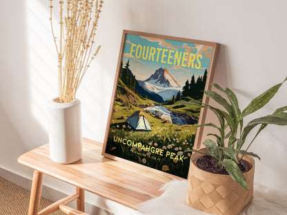 Uncompahgre Peak Poster | Colorado Fourteener Framed Wall Art