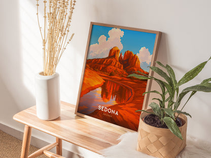 Sedona Arizona Poster | Red Rock Desert Art Southwest Travel Gift