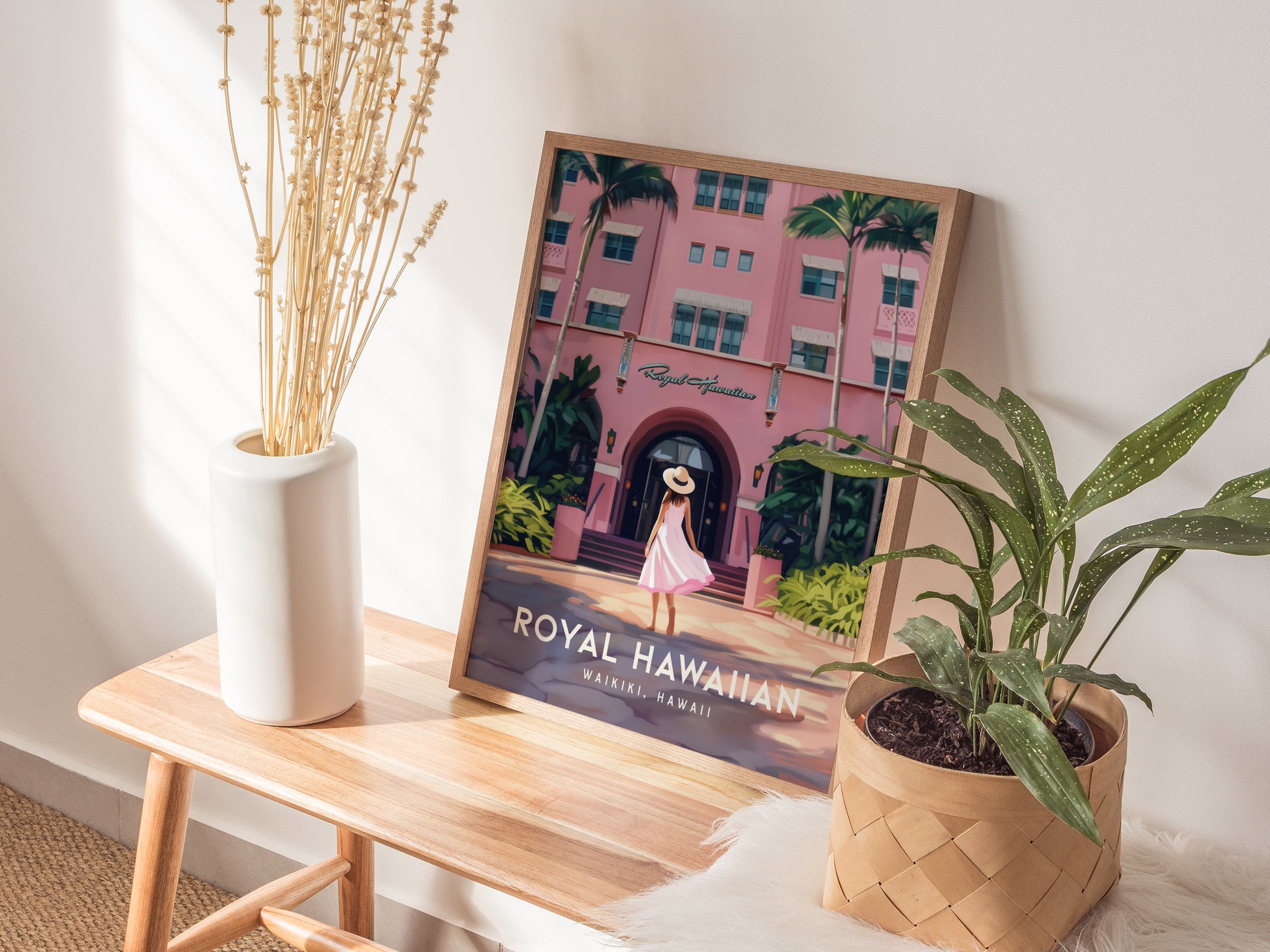 Royal Hawaiian Hotel Poster | Waikiki Pink Palace | Hawaii Romance Gift