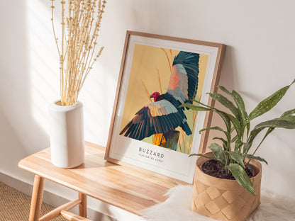 Buzzard, Cathartes aura Poster | Turkey Vulture Bird Wall Art — styled in a modern interior