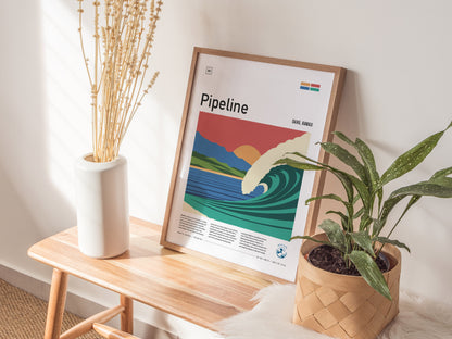 Pipeline Poster | Banzai Pipe North Shore | Oahu Hawaii Surf Spot