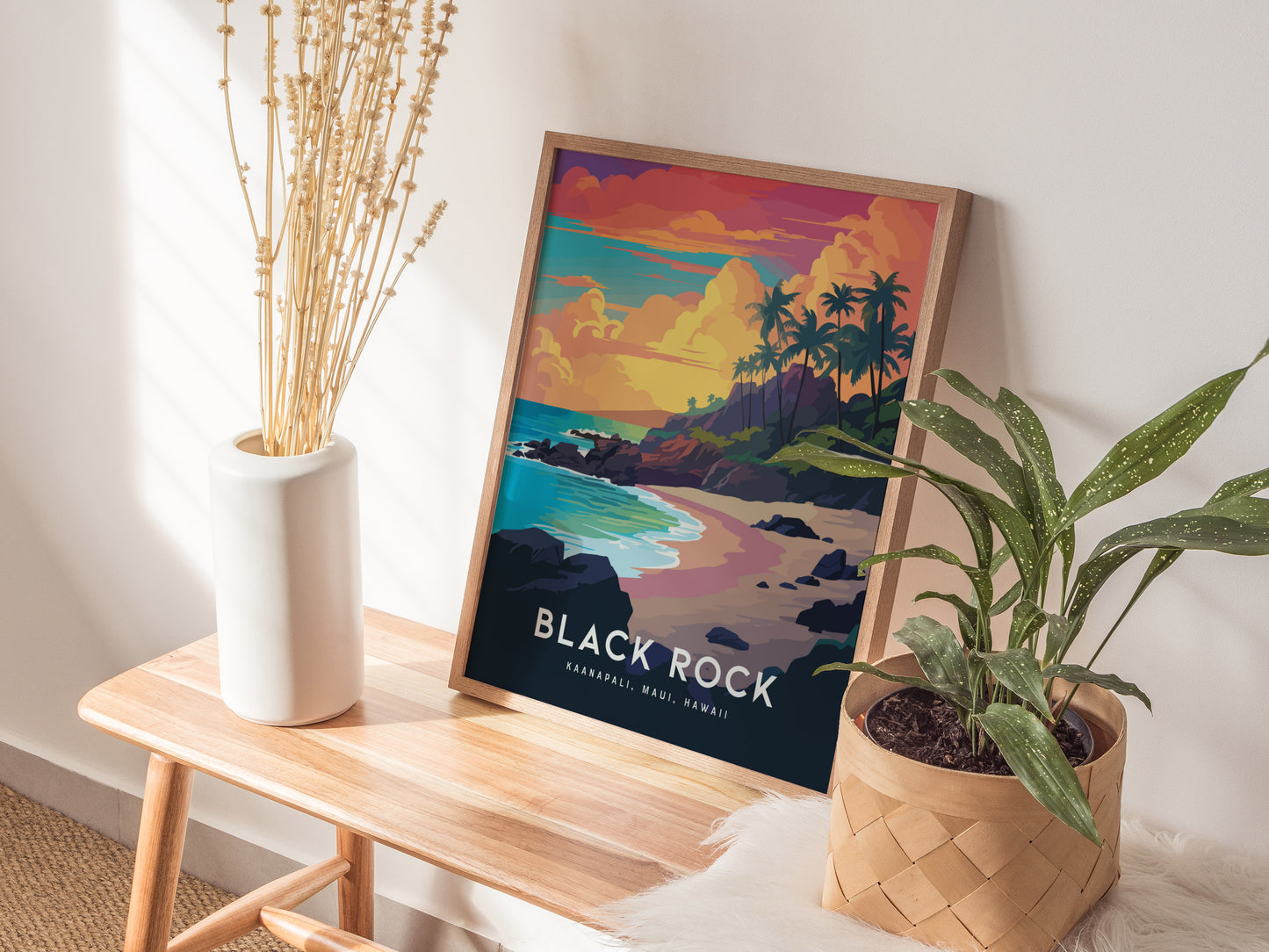 Black Rock Kaanapali Travel Print | Maui Hawaii Wall Art | Framed of Unframed