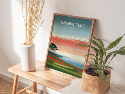 Olympic Club, California Poster | Links Poster & Golfer Gift Wall Art — styled in a modern interior