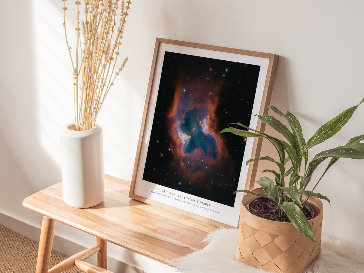 Ngc 2899 · the Butterfly Nebula Poster | Hubble Space Telescope NASA Wall Art Space Photography — styled in a modern interior