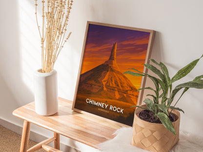 Chimney Rock State Park Poster | Asheville North Carolina Wall Art | Framed or Unframed