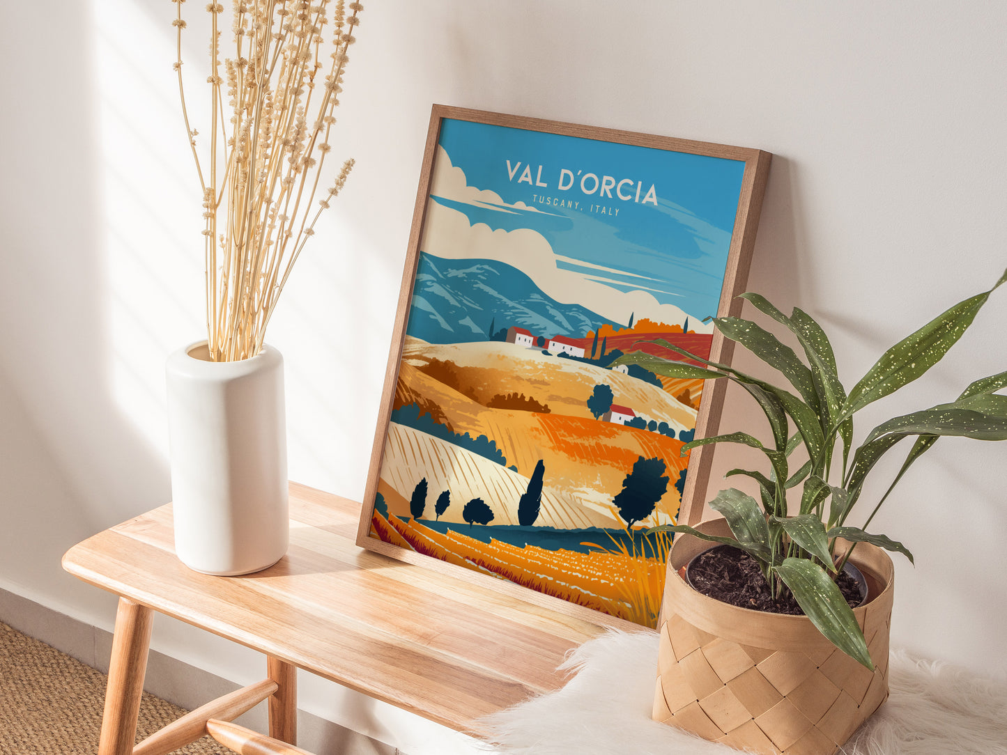 Val d'Orcia Poster | Tuscany Italy Art | Kitchen Wall Decor