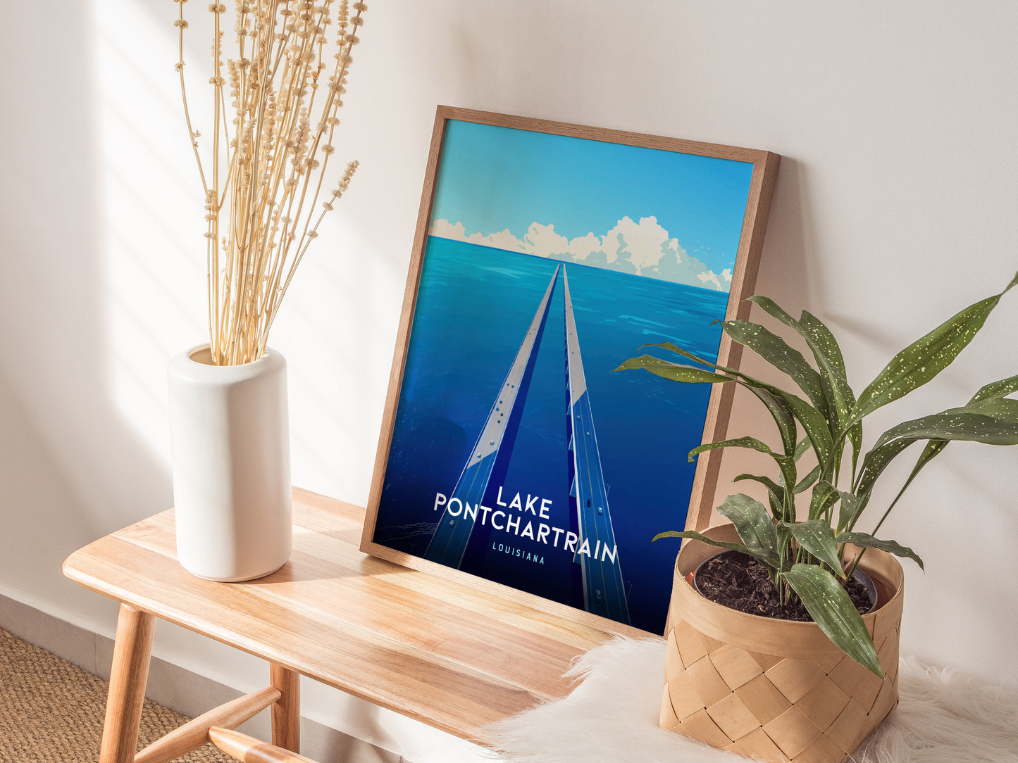 Lake Pontchartrain Poster | Louisiana Coastal Travel Wall Art
