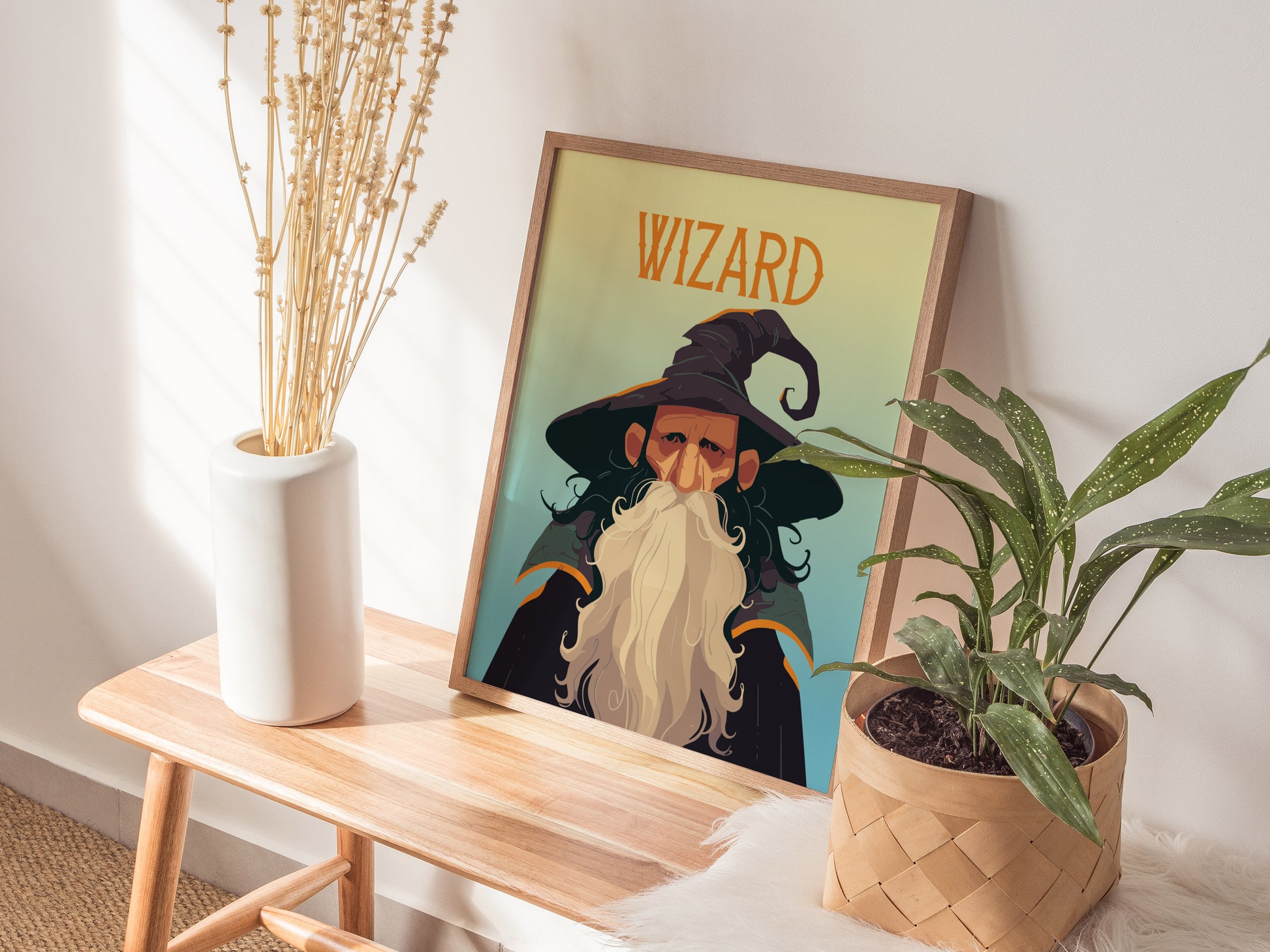 Wizard Fantasy Portrait Poster | Epic Fantasy Sorcerer Wall Art Gift