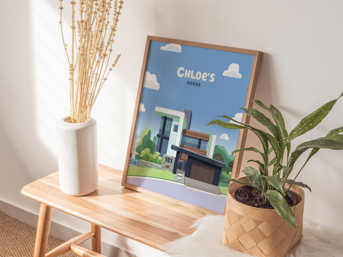 Bluey Chloe's House Poster | Kids Room Decor Wall Art | Framed or Unframed