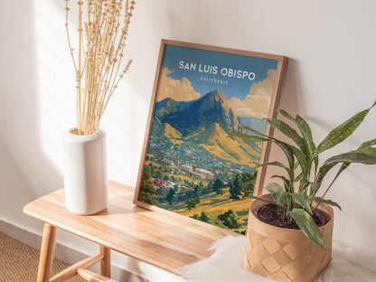 San Luis Obispo Poster | Bishop Peak SLO Art | Central Coast California