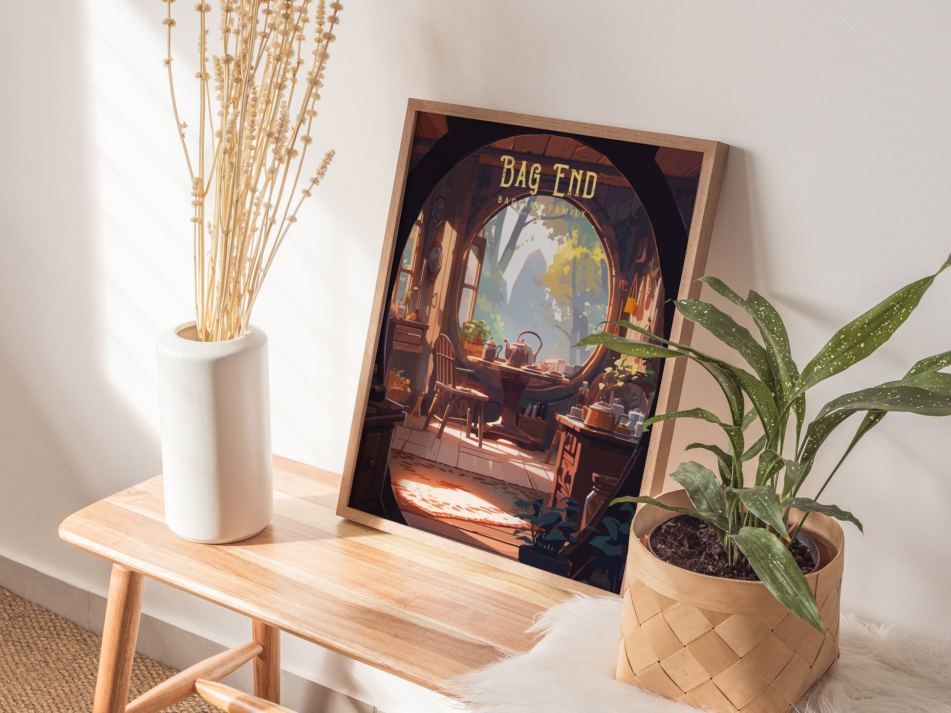 Bag End Hobbit Hole Poster | The Shire LOTR Tolkien Wall Art | Framed or Unframed