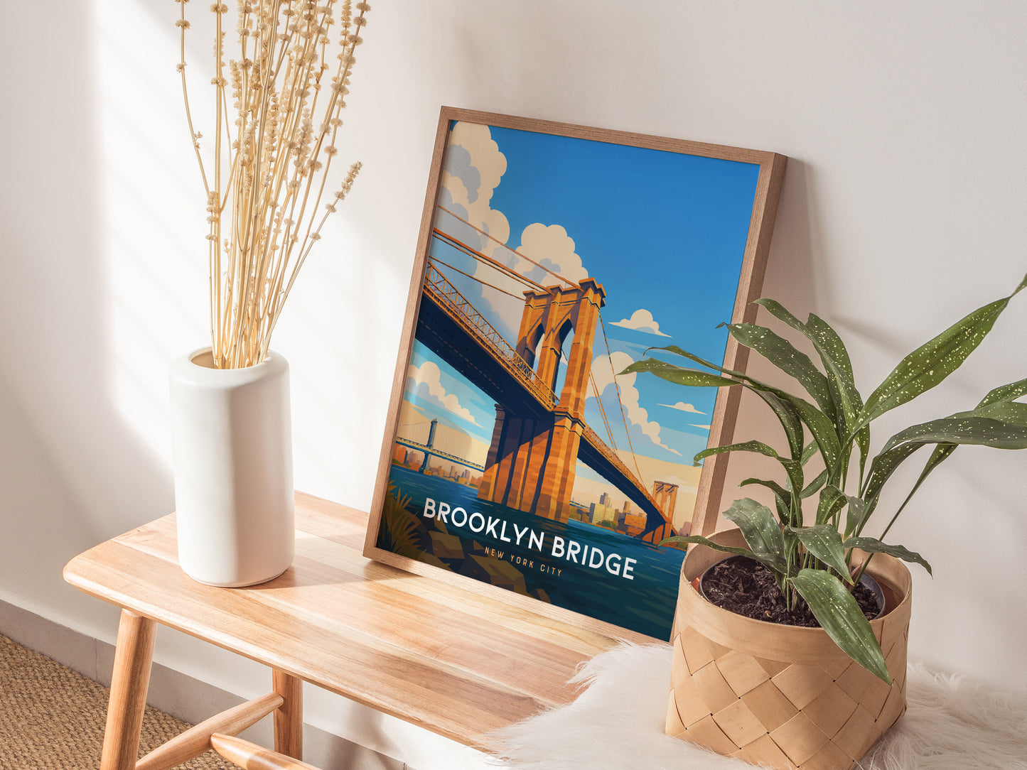 Brooklyn Bridge NYC Poster | Iconic New York Wall Art | Framed or Unframed