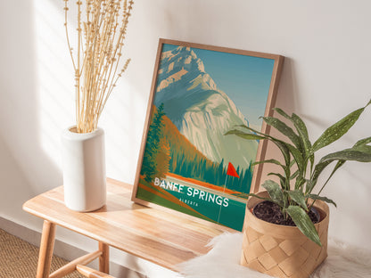 Banff Springs, Alberta Poster | Golf Wall Art & Golfer Gift Wall Art — styled in a modern interior