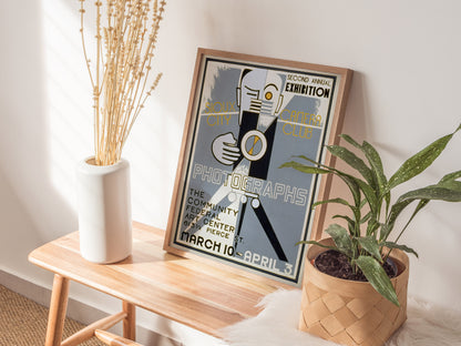 Vintage Photographer Exhibition Poster Print Poster Graphic Design Retro Advertising Art Deco Darkroom Decor