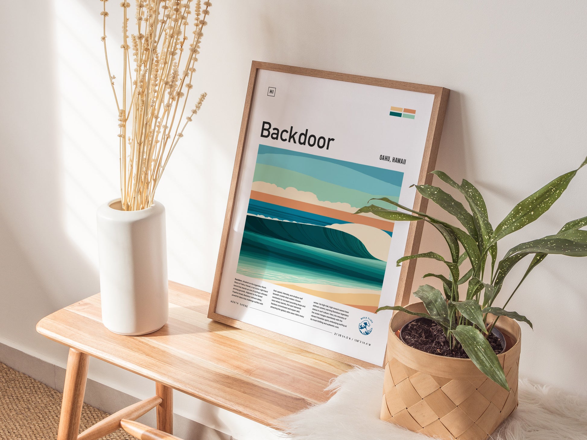 Backdoor Surf Spot Poster | North Shore Oahu Hawaii Wall Art | Framed or Unframed