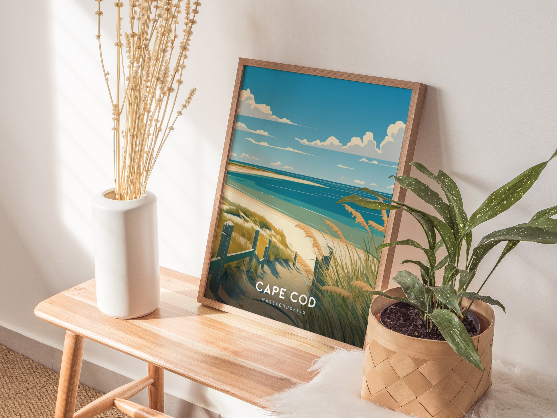 Cape Cod Massachusetts Poster | Coastal Beach House Wall Art | Framed or Unframed