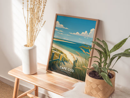 Cape Cod Massachusetts Poster | Coastal Beach House Wall Art | Framed or Unframed