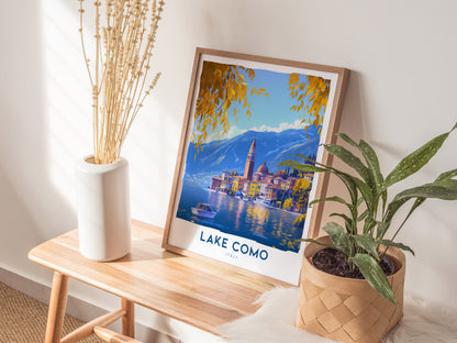 Lake Como Poster | Italy Alpine Lake Travel Wall Art