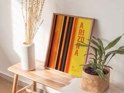 Arizona Minimalist Design Poster | Abstract Grand Canyon State Wall Art