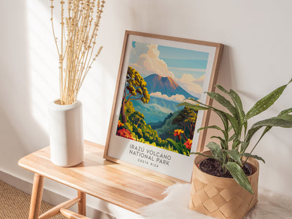 Irazú Volcano National Park Matte Border Poster | Costa Rica Travel Wall Art — styled in a modern interior