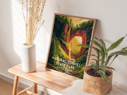 Natural Tunnel State Park, Duffield, Virginia Poster | Appalachian Wonder Destination Print Wall Art — styled in a modern int