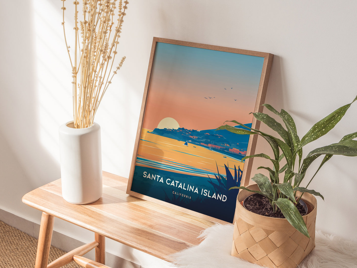 Catalina Island Poster | California Coastal Art | Santa Catalina Beach