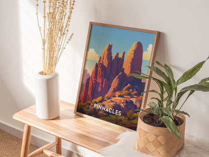 Pinnacles National Park Poster | California Rock Spires Wall Art