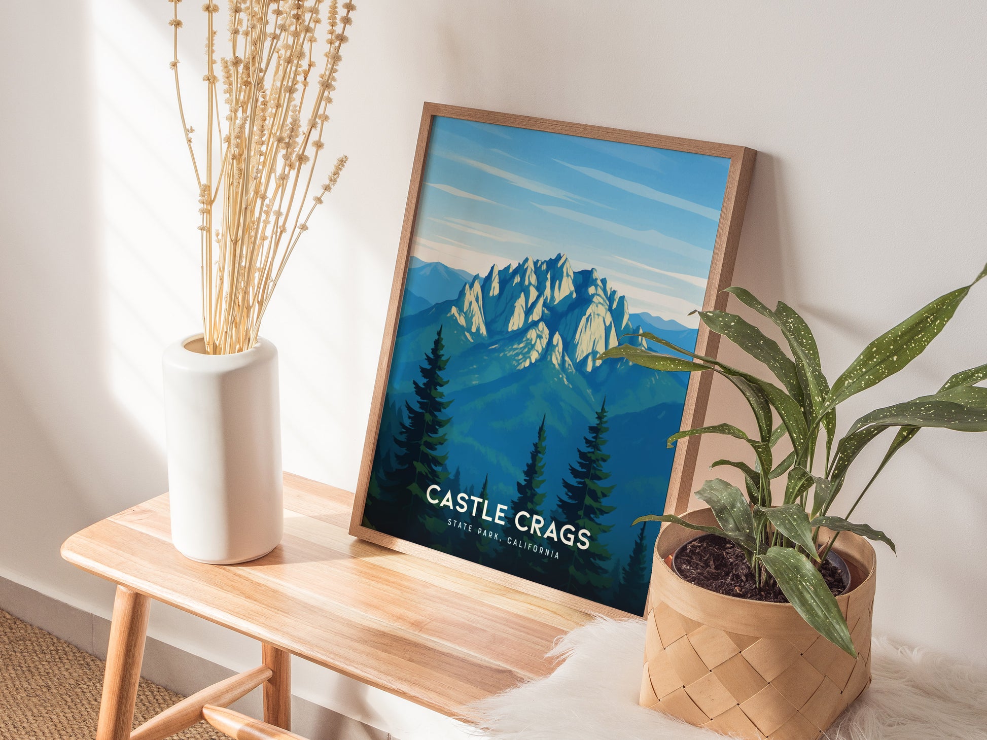 Castle Crags State Park Poster | California Mountain Nature Wall Art | Framed or Unframed
