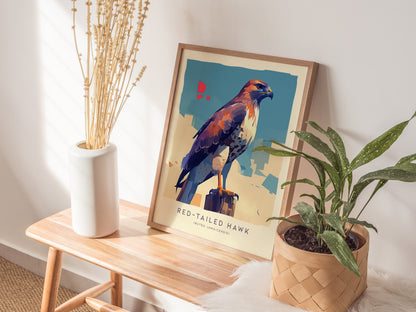 Red-Tailed Hawk Poster | Bird of Prey Art | Wildlife Nature Gift