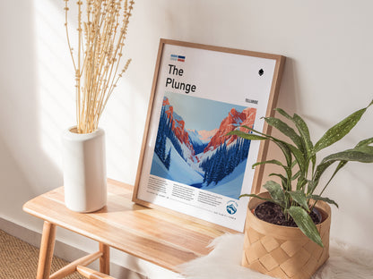 The Plunge, Telluride Poster | Alpine Ski Run Mountain Poster Wall Art — styled in a modern interior