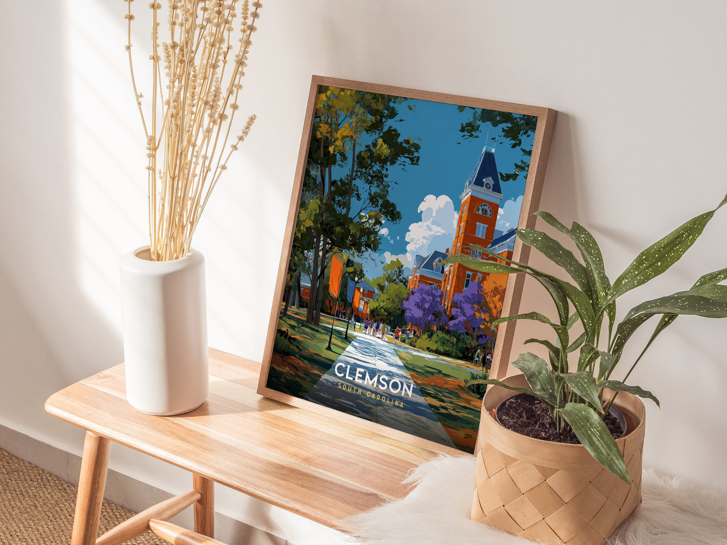 Clemson South Carolina Poster | College Town University Campus Wall Art