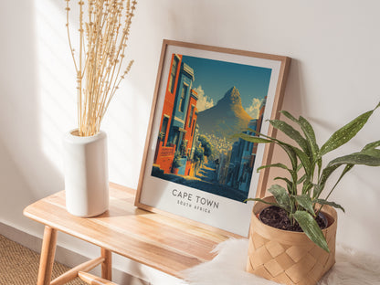 Cape Town Matte Border Poster | South Africa Destination Print Travel Wall Art — styled in a modern interior