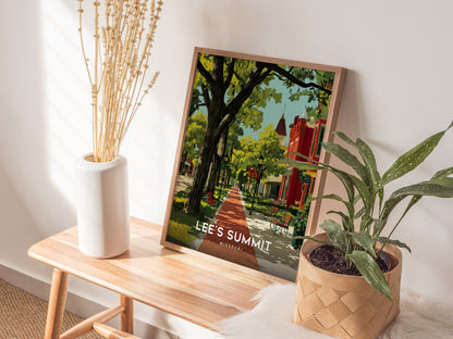 Lee's Summit Missouri Poster | Historic Downtown Wall Art Print