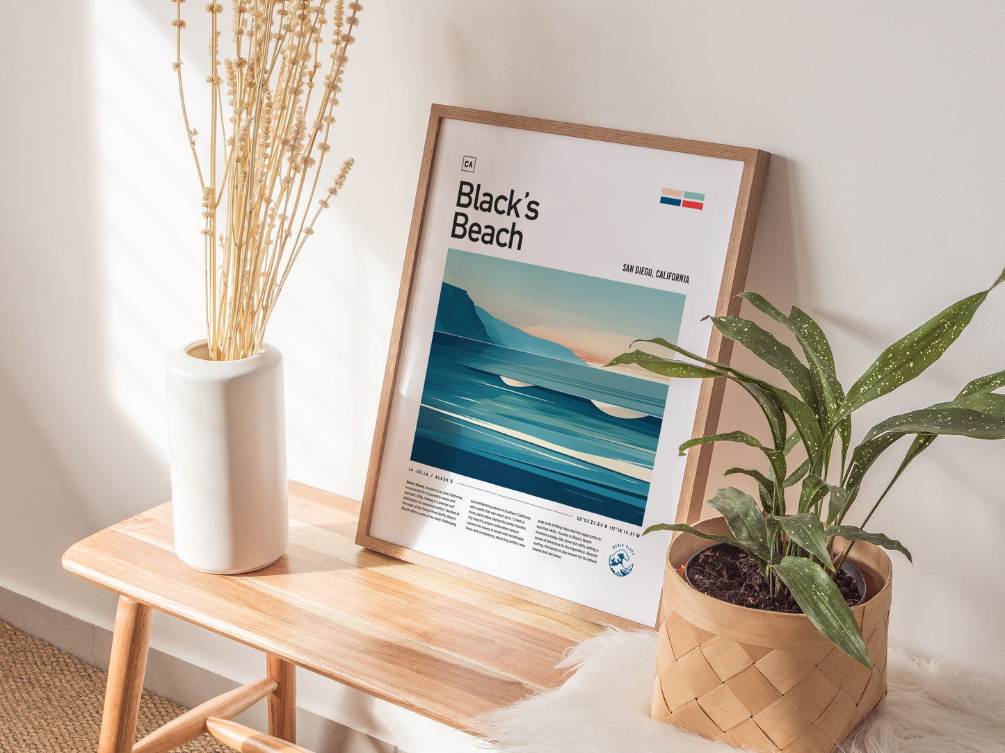 Black's Beach Surf Spot Poster | La Jolla California Surfer Wall Art | Framed or Unframed