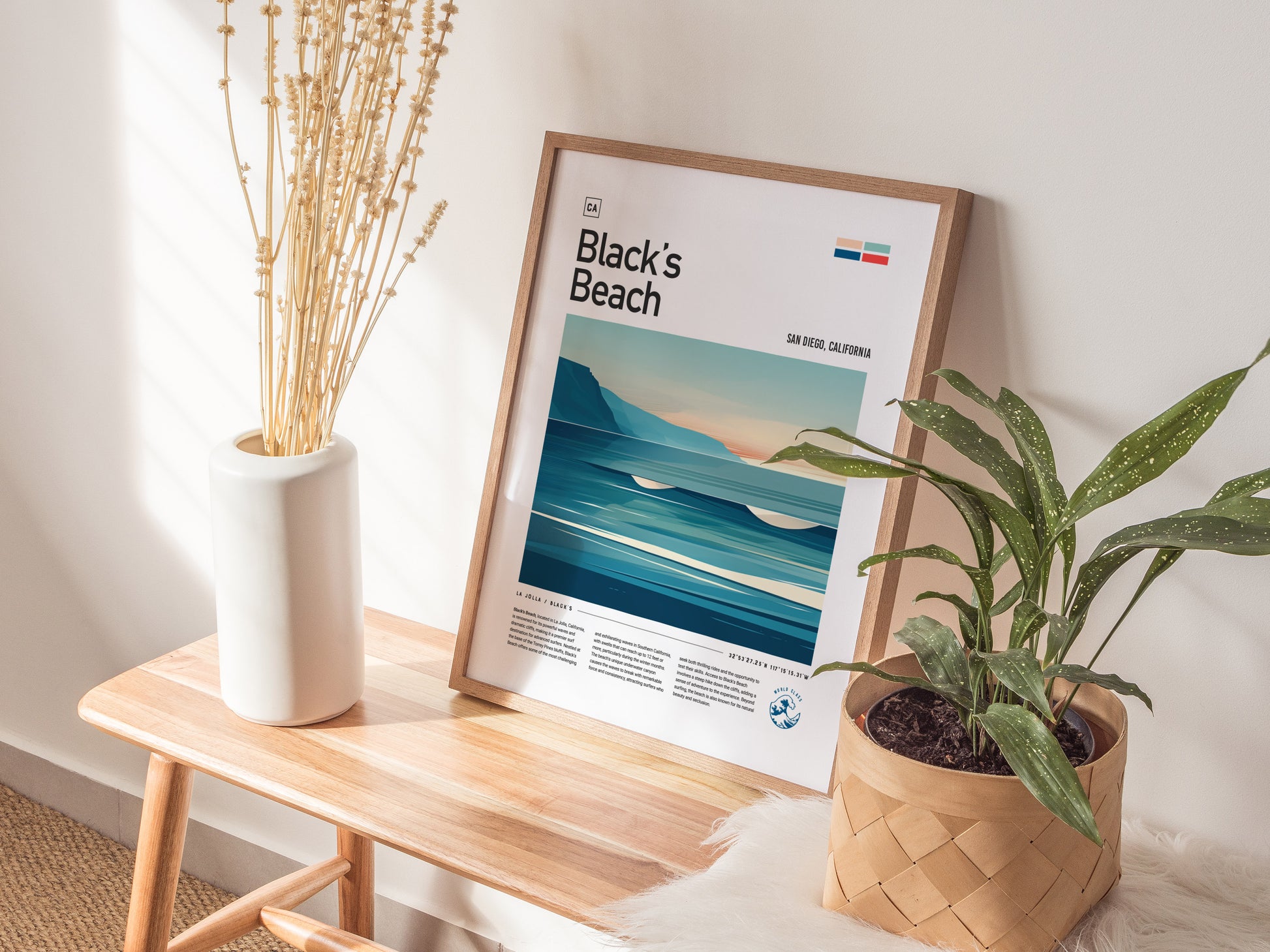 Black's Beach Surf Spot Poster | La Jolla California Surfer Wall Art | Framed or Unframed