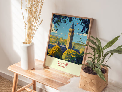 Cornell University Poster | Ithaca NY Campus Wall Art | Framed or Unframed