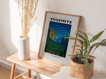 Yosemite National Park Poster | Vintage WPA-Style Travel Wall Art Print