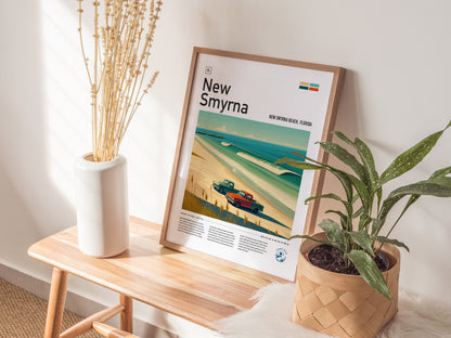 New Smyrna Beach Surf Poster | Florida Surf Spot Wall Art