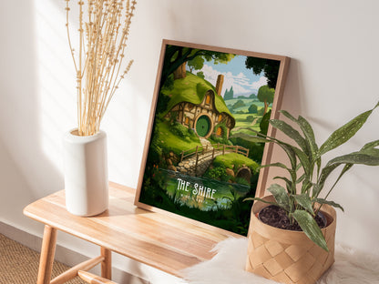 The Shire Poster | Lord of the Rings Art | Hobbit House Gift LOTR Print