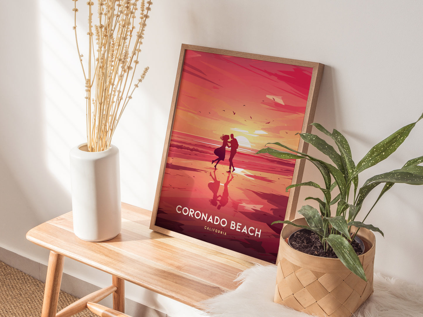 Coronado Beach Poster | San Diego California Coastal Wall Art | Framed or Unframed