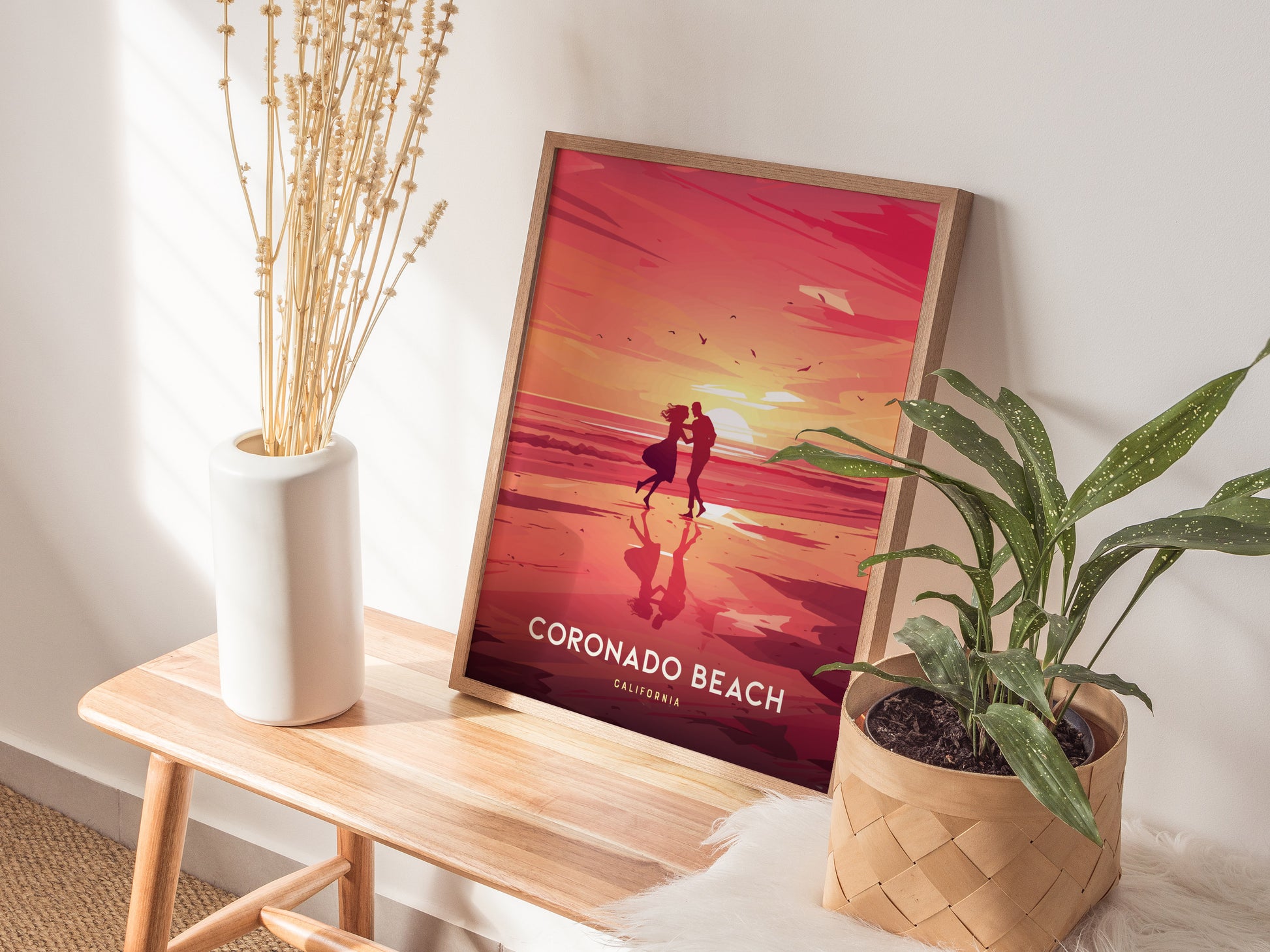 Coronado Beach Poster | San Diego California Coastal Wall Art | Framed or Unframed