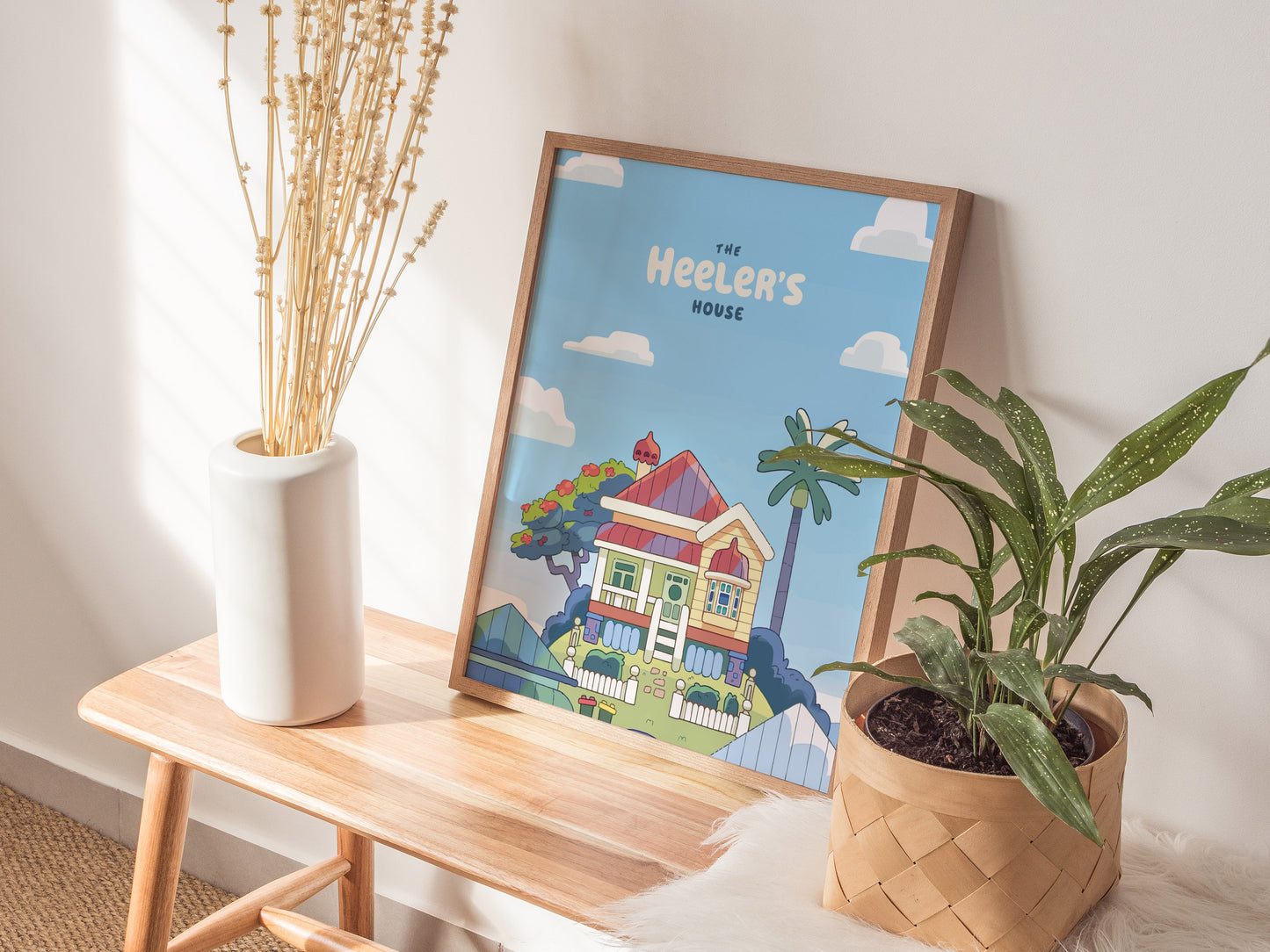 Bluey Heeler's House Poster | Kids Room Nursery Wall Art | Framed or Unframed